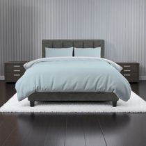 Edredón Zafiro 2 1/2 Plazas Microfibra Celeste/Gris | Chaide
