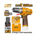 Taladro-de-Impacto-3-8--12V---2-Baterias-1.5Ah---Maleta-|-Ingco