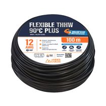 Cable Flexible THHW 90°C Plus 12AWG 100m Negro | Andes Cables