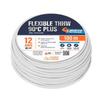 Cable Flexible THHW 90°C Plus 12AWG 100m Blanco | Andes Cables