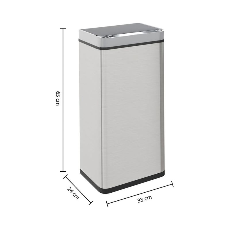 Basurero-con-Sensor-40L-Acero-Inoxidable-|-Five