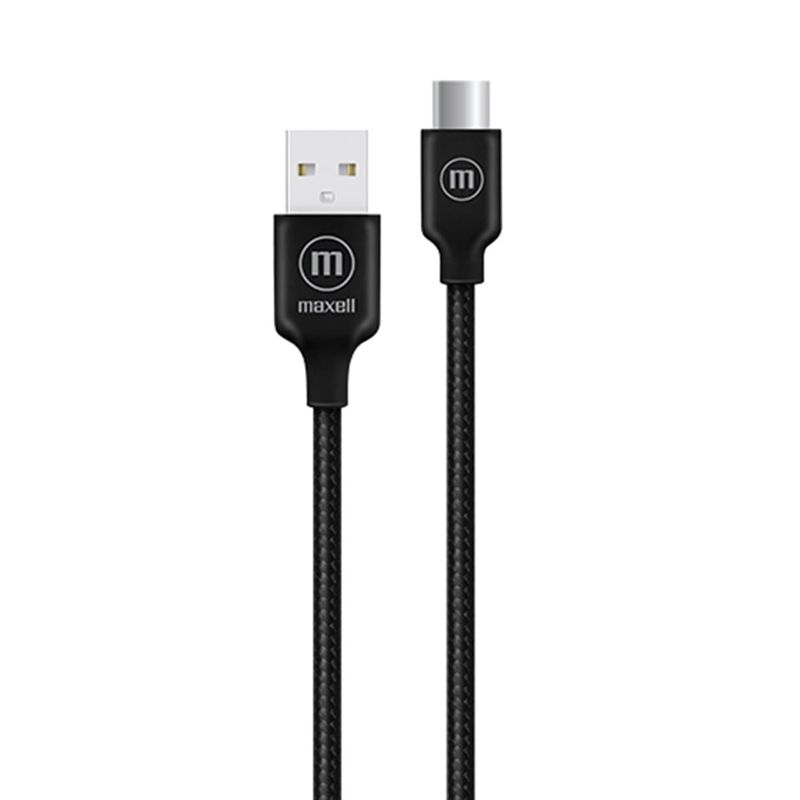 Cable-Trenzado-USB-A-a-USB-C-2-Metros-Negro-|-Maxell