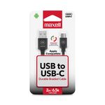 Cable-Trenzado-USB-A-a-USB-C-2-Metros-Negro-|-Maxell