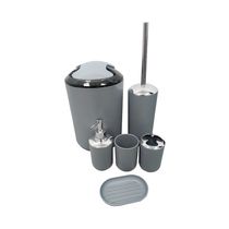 Juego de 6 Accesorios para Baño Gris | Decobazar