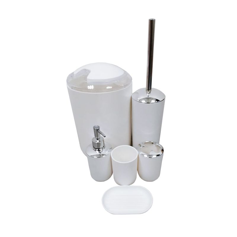 Juego-de-6-Accesorios-para-Baño-Blanco-|-Decobazar