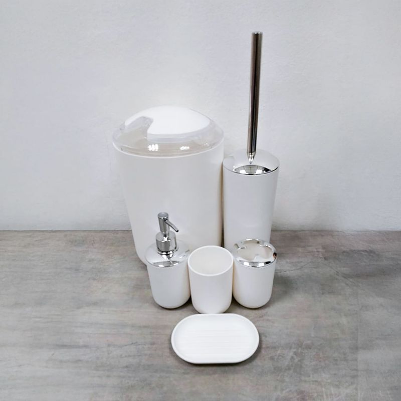 Juego-de-6-Accesorios-para-Baño-Blanco-|-Decobazar
